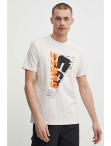 Guess t-shirt EWAN męski kolor beżowy z nadrukiem Z4GI10 J1314