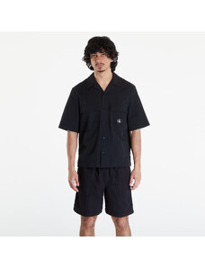 Koszula męska Calvin Klein Jeans Seersucker Short Sleeve Shirt Black