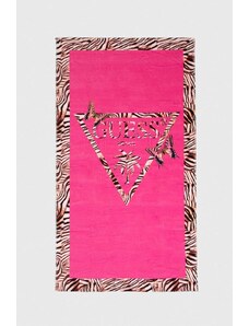 Guess ręcznik bawełniany kolor różowy E4GZ05 KBN40