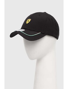 Puma czapka z daszkiem Ferrari kolor czarny z aplikacją 025200