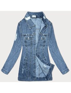BELCCI Luźna kurtka jeansowa z przetarciami niebieska (T2850)