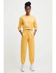 adidas spodnie dresowe kolor żółty gładkie IW1284