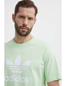 adidas Originals t-shirt bawełniany męski kolor zielony z nadrukiem IR7979