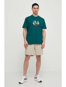 adidas Originals t-shirt bawełniany męski kolor zielony z nadrukiem IS0177