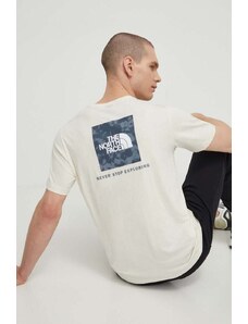 The North Face t-shirt bawełniany męski kolor beżowy gładki NF0A87NPY1I1