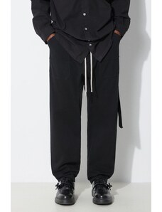 Rick Owens spodnie dresowe bawełniane kolor czarny gładkie DU01D1370.RIG.09
