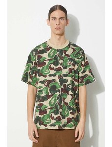 A Bathing Ape t-shirt bawełniany Bape Art Camo Ape Head One Point Tee męski kolor zielony wzorzysty 1J80109057