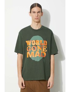 A Bathing Ape t-shirt bawełniany Bape Wgm Tee męski kolor zielony z nadrukiem 1J80109062