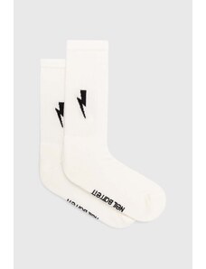 Neil Barrett skarpetki Bolt Cotton Skate Socks męskie kolor biały MY77116A-Y9400-526N