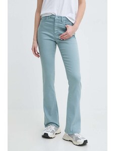 Marella spodnie damskie kolor niebieski dopasowane high waist 2413131125200