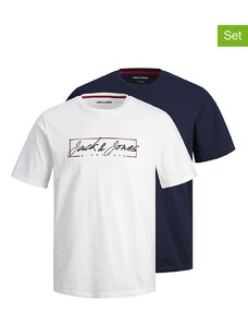 Jack & Jones Koszulki (2 szt.) w kolorze białym i granatowym