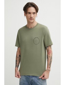 Marc O'Polo t-shirt bawełniany męski kolor zielony z nadrukiem 423201251066