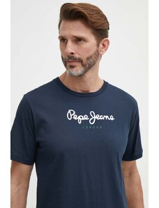 Pepe Jeans t-shirt bawełniany Eggo męski kolor granatowy z nadrukiem