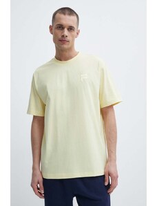 Fila t-shirt bawełniany Loum męski kolor żółty gładki FAM0676