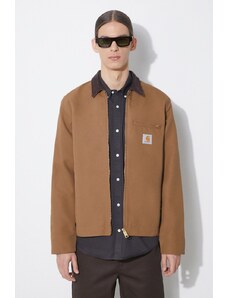 Carhartt WIP kurtka bawełniana Detroit Jacket kolor brązowy przejściowa I032940.00S01
