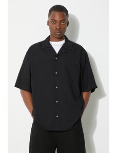 Vans koszula Premium Standards Camp Collar Woven LX męska kolor czarny relaxed VN000GVXBLK1