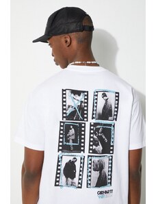 Carhartt WIP t-shirt bawełniany S/S Contact Sheet T-Shirt męski kolor biały z nadrukiem I033178.02XX