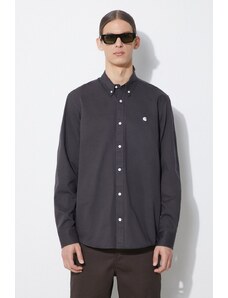 Carhartt WIP koszula Longsleeve Madison Shirt męska kolor szary regular z kołnierzykiem button-down I023339.1ZYXX