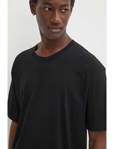 Vans t-shirt bawełniany 3-pack męski kolor czarny gładki