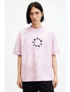 AllSaints t-shirt bawełniany TIERRA TD SS CREW męski kolor różowy z nadrukiem M016PA