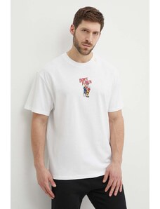Puma t-shirt bawełniany męski kolor beżowy z nadrukiem 624748