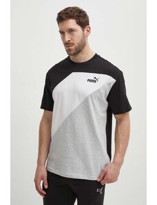 Puma t-shirt bawełniany POWER męski kolor czarny wzorzysty 678929