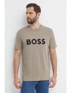 Boss Green t-shirt bawełniany męski kolor zielony z nadrukiem 50512866