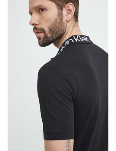 Calvin Klein polo męski kolor czarny gładki K10K112467