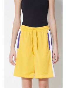 adidas Originals szorty damskie kolor żółty wzorzyste high waist IS2471