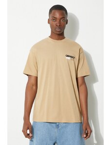 Carhartt WIP t-shirt bawełniany S/S Contact Sheet T-Shirt męski kolor beżowy z nadrukiem I033178.1YAXX