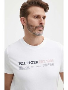 Tommy Hilfiger t-shirt bawełniany męski kolor biały z nadrukiem MW0MW34435