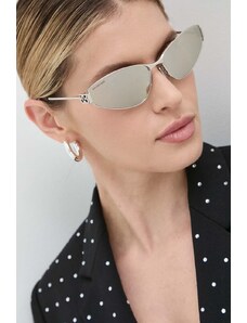 Balenciaga okulary przeciwsłoneczne damskie kolor srebrny BB0335S