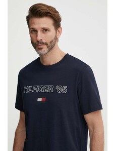 Tommy Hilfiger t-shirt bawełniany męski kolor granatowy z nadrukiem MW0MW34427