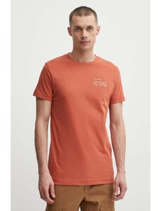 Mammut t-shirt Massone męski kolor pomarańczowy z nadrukiem