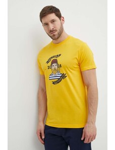 Picture t-shirt bawełniany Chuchie męski kolor żółty z nadrukiem MTS1140