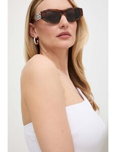 Balenciaga okulary przeciwsłoneczne BB0095S damskie kolor brązowy