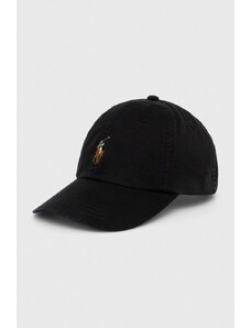 Polo Ralph Lauren czapka z daszkiem kolor czarny gładka