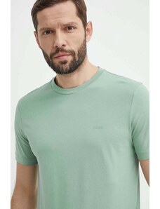 BOSS t-shirt bawełniany kolor zielony 50468347