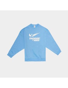 Nike Bluza W Nsw Flc Os Crew Gls Damskie Ubrania Bluzy FZ4631-412 Niebieski