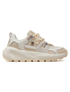Tommy Hilfiger Sneakersy Fashion Chunky Runner Stripes FW0FW07674 Beżowy