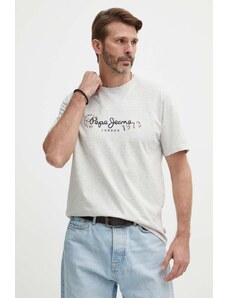 Pepe Jeans t-shirt CAMILLE męski kolor szary z nadrukiem PM509373