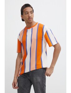 Karl Kani t-shirt bawełniany męski kolor pomarańczowy wzorzysty