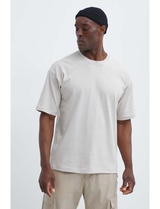 Champion t-shirt bawełniany męski kolor beżowy gładki 220017