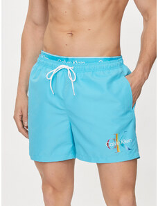 Calvin Klein Swimwear Szorty kąpielowe KM0KM01006 Niebieski Regular Fit