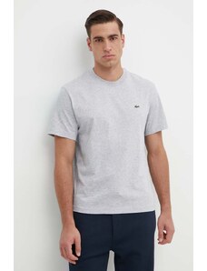 Lacoste t-shirt bawełniany męski kolor szary gładki