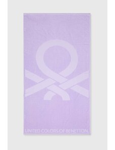 United Colors of Benetton ręcznik bawełniany kolor fioletowy