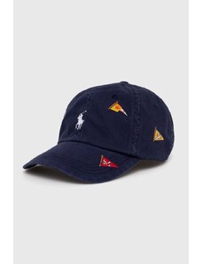 Polo Ralph Lauren czapka z daszkiem bawełniana kolor granatowy wzorzysta 710926397