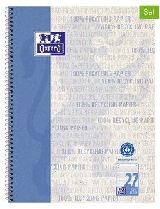 Oxford Kołozeszyty (5 szt.) "Oxford Recycling" w kolorze niebieskim - A4