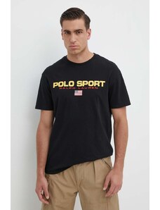 Polo Ralph Lauren t-shirt bawełniany męski kolor czarny z nadrukiem 710750444