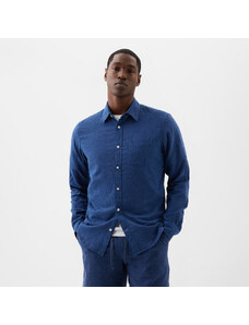 Koszula męska GAP Longsleeve Standard-Fit Linen Shirt Bainbridge Blue
